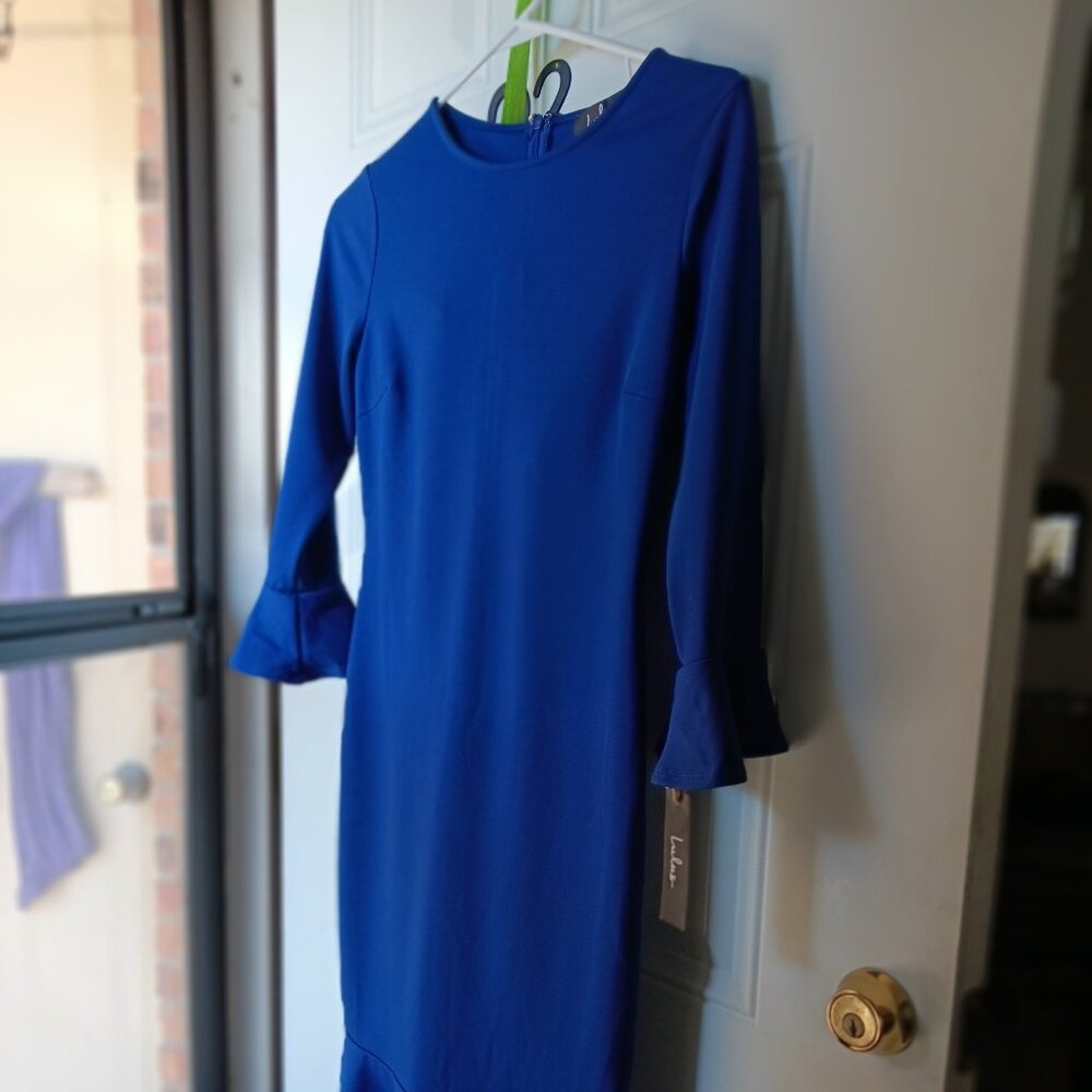 Creme de la Creme Royal Blue Trumpet Hem Bodycon Midi Dress Lulus